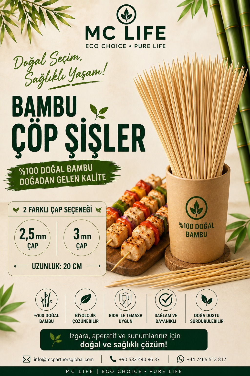Bambu Çöp Şiş