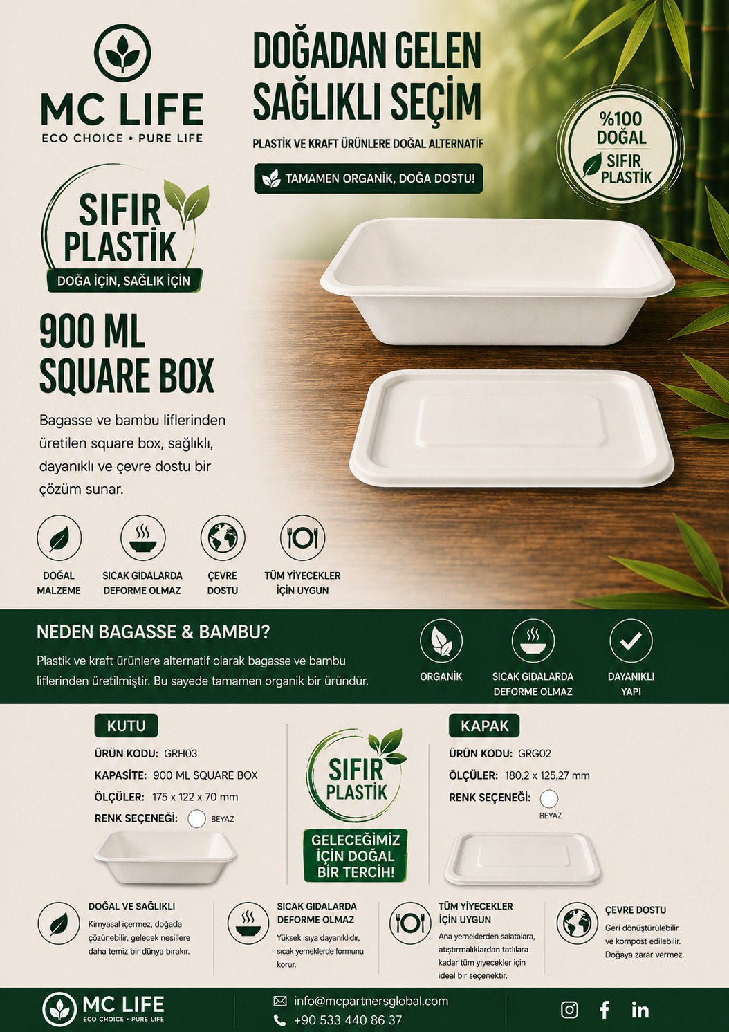 900ML Square Box