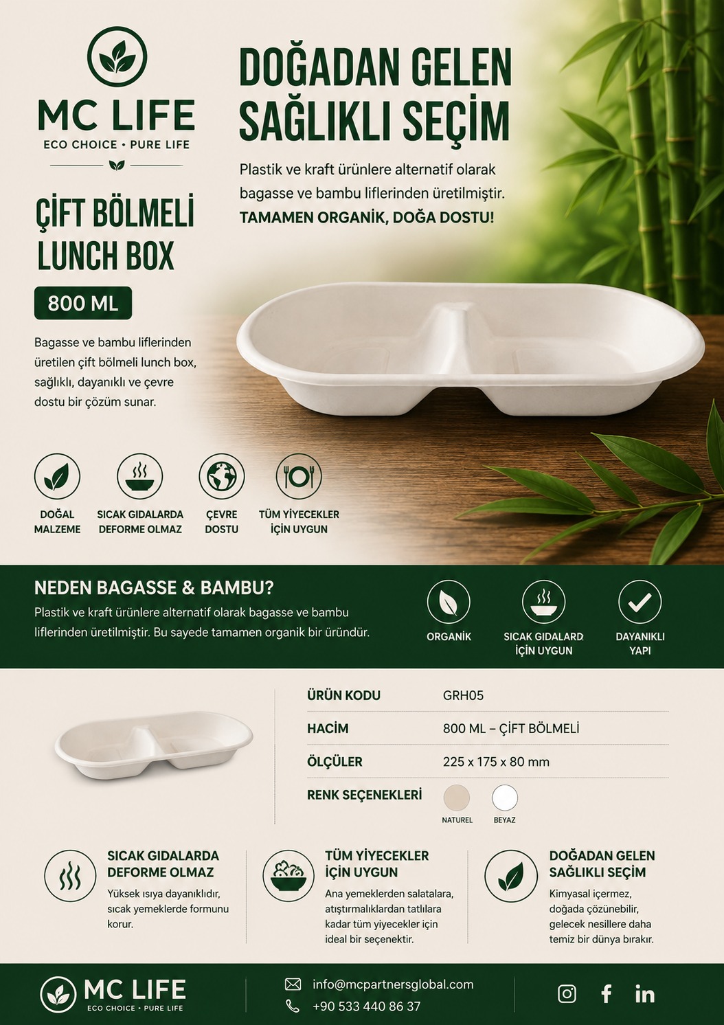 Çift Bölmeli Lunch Box